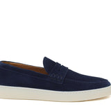 Slip-on in camoscio navy con fondo in gomma cucito 645FLOOLT 1132 ROSSI 