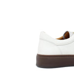 Sneaker in vitello bottalato crema  con fondo in gomma tricolore 643LGVBCRE 94 ROSSI 