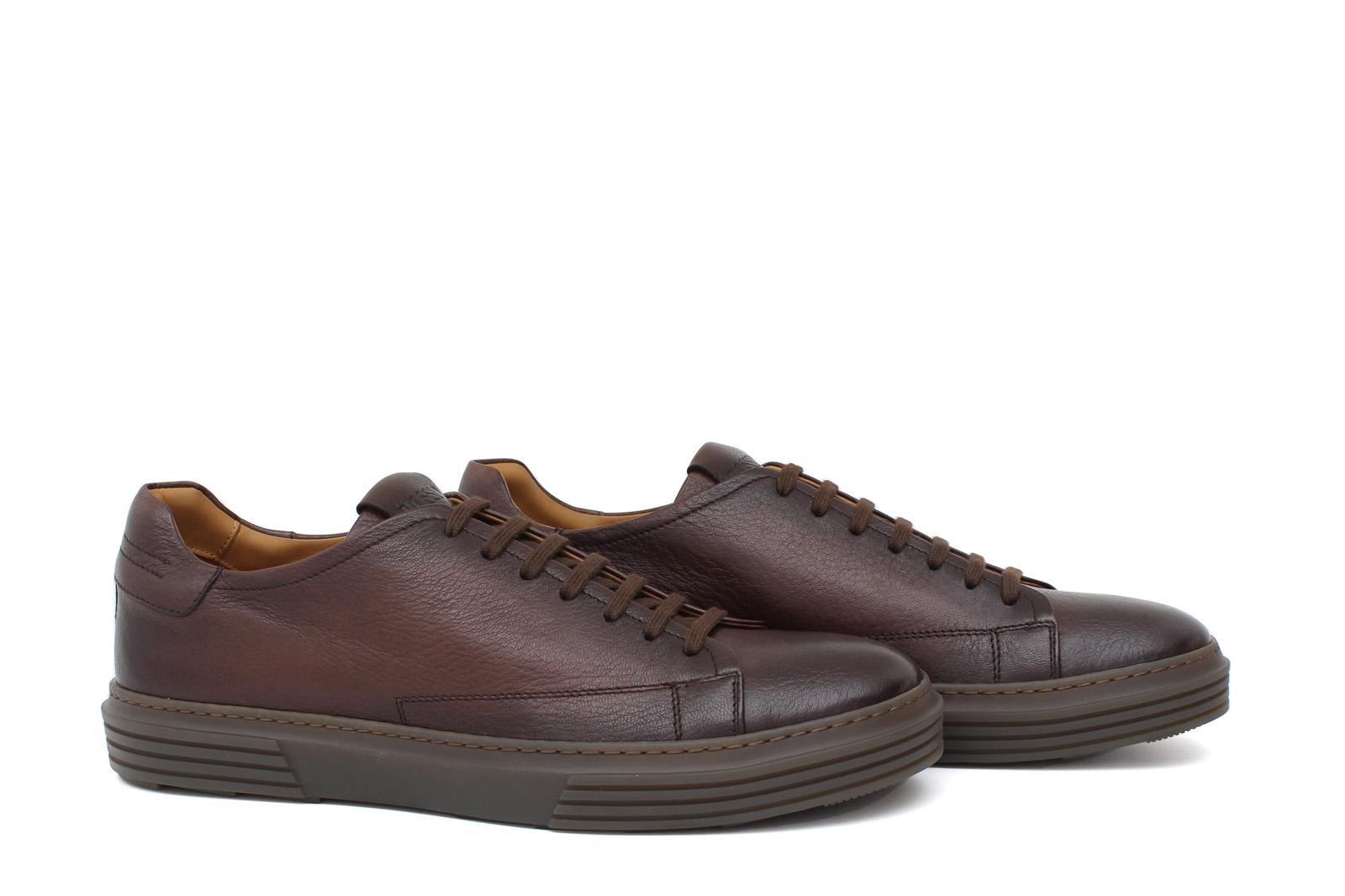 Sneakers in cervo vegetale anticato marrone con fondo in gomma 109CVM 63 ROSSI 