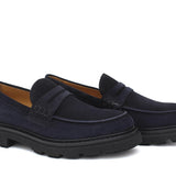 Mocassino College  in camoscio blu e fondo in gomma leggera 5316RHSBLU 45 ROSSI 