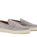 Slip on in camoscio color roccia con fondo in gomma cucita 645FLOT 70  UN ROSSI 