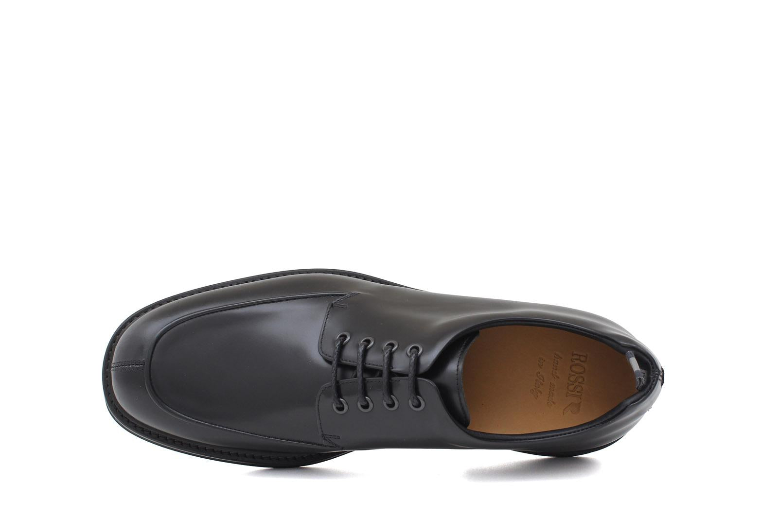 Derby in vitello spazzolato nero con fondo in gomma leggera 1203GCALN 386 ROSSI 