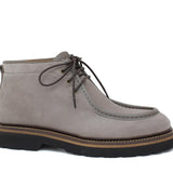 Polacchino stringato modello ingegnere in camoscio e profili in pelle color roccia con fondo in gomma leggera 1253PCHSC 120 ROSSI 