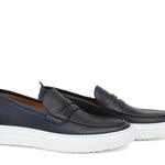 Slip on in vitello naturale blu sfumato con fondo in gomma leggera 9688DIXBLU 212  UN ROSSI 