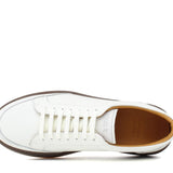 Sneaker in vitello bottalato crema  con fondo in gomma tricolore 643LGVBCRE 94 ROSSI 