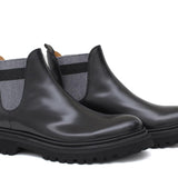 Stivaletto modello beatles in vitello spazzolato semilucido nero con fondo in gomma leggera 910PCALNE 423 ROSSI 