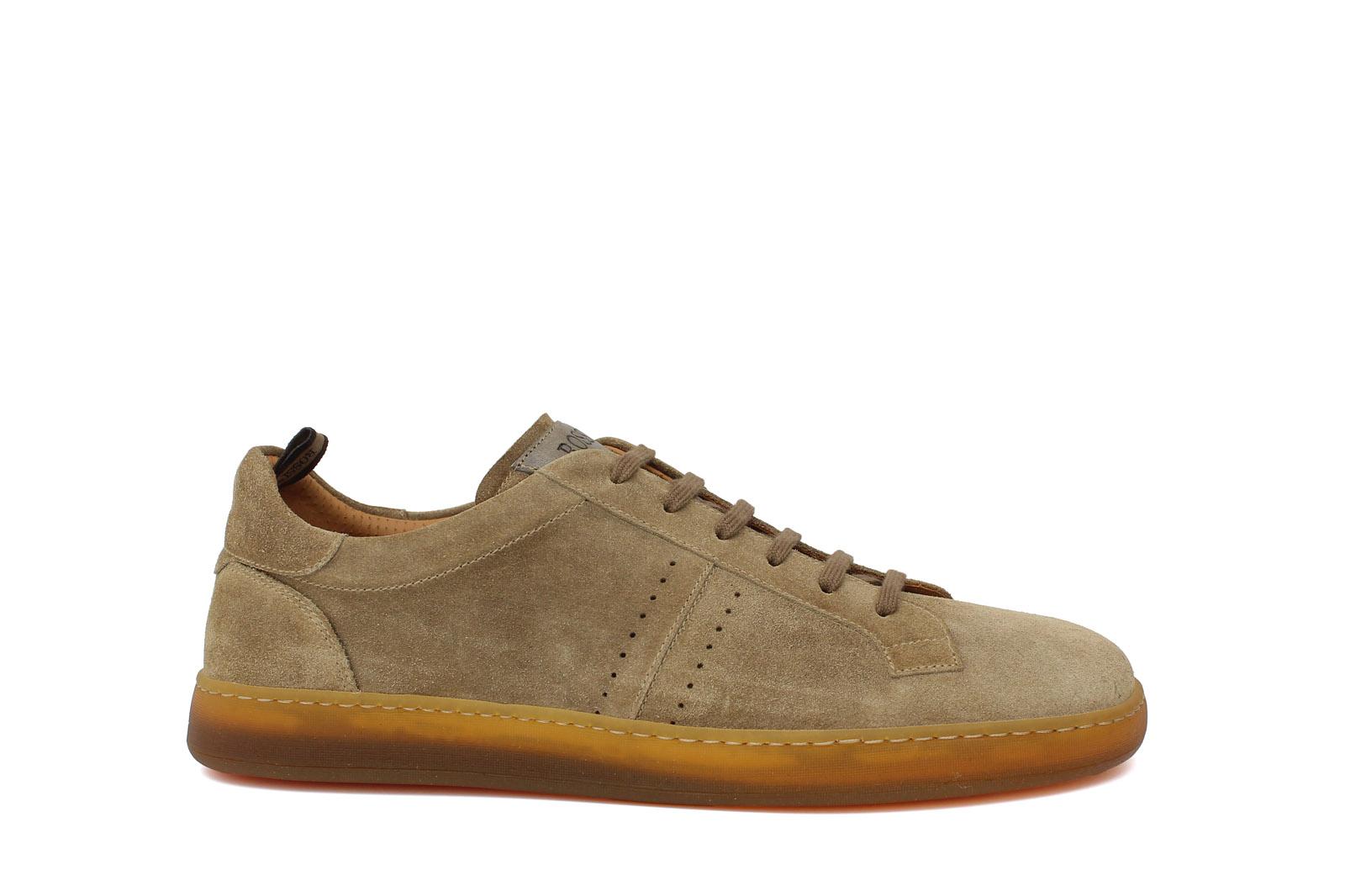 Sneaker in camoscio lavato sabbia  con  fondo in puro caucciù 275SALC 137 ROSSI 