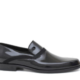 Mocassino in vernice nero con riporto in raso e fondo in cuoio 619VNE 239 ROSSI 