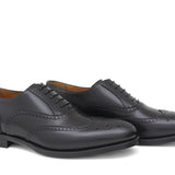 Francesina in stile inglese in vitello a pieno fiore colore nero con fondo cuoio antiscivolo 8292SERNER 1127 ROSSI 
