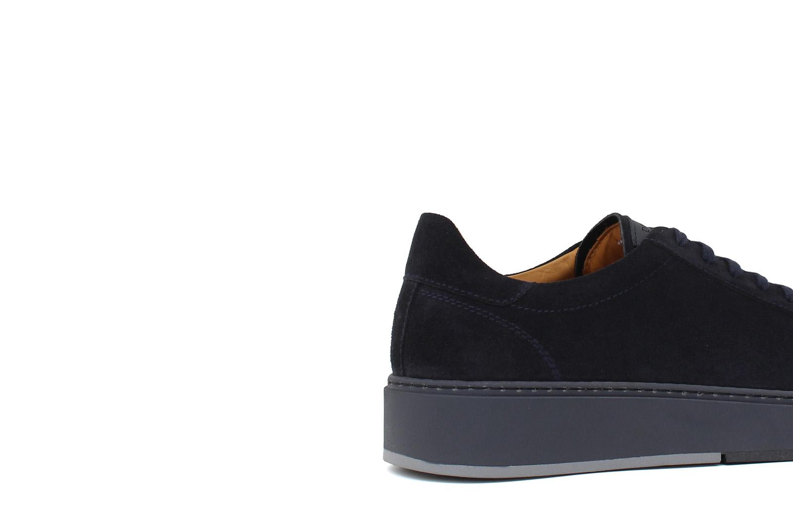 Sneaker stringata in suede blu con fondo in gomma tricolore 1043LHSBLU 36 ROSSI 