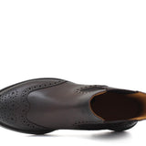 Stivaletto con elastico stile inglese in vitello anticato testa di moro e fondo in gomma 166PGBTM 517 ROSSI 