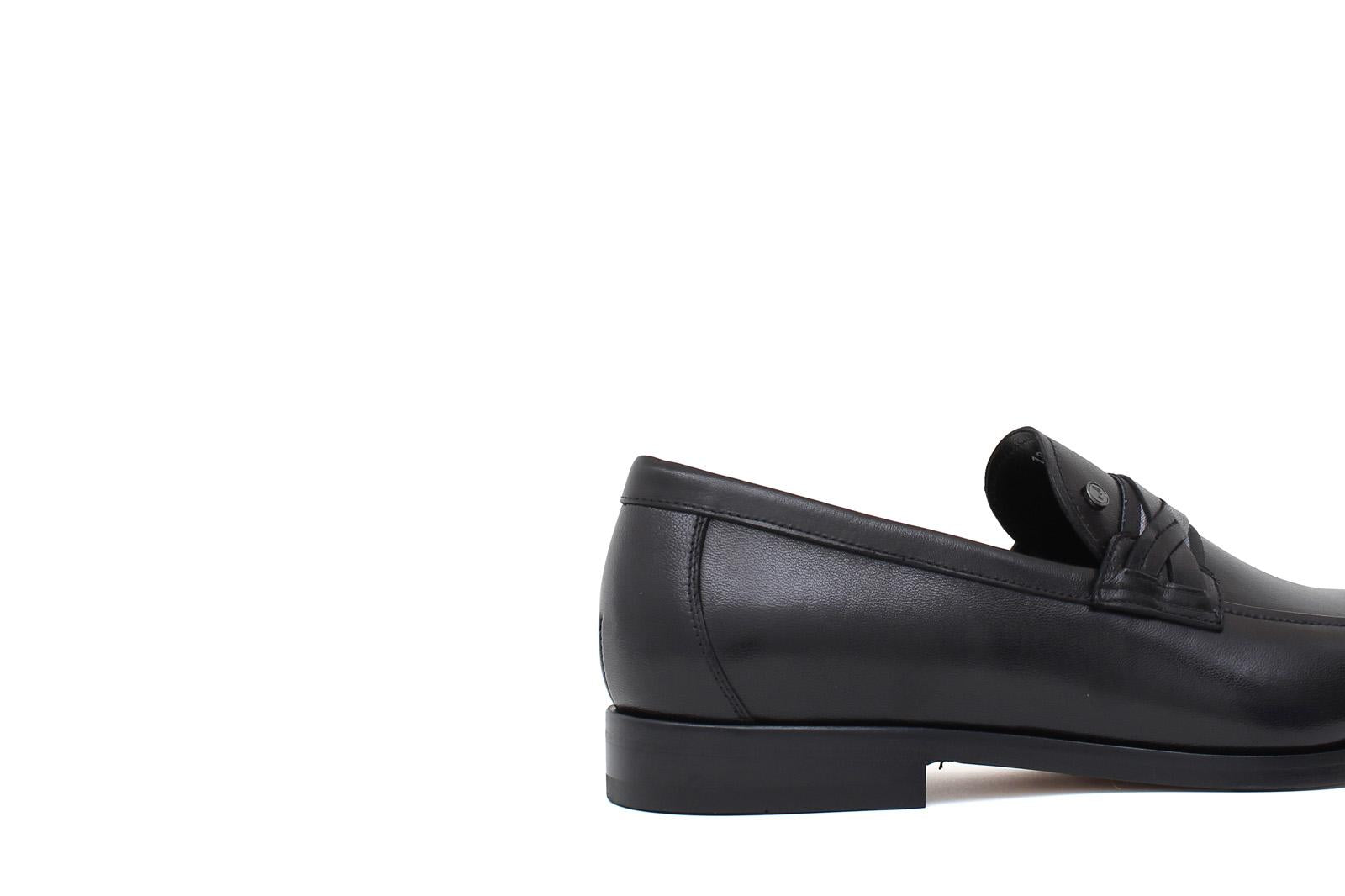 Mocassino in pelle nappa nero con fondo in cuoio antiscivolo cucito blake 1858NAPN 144 ROSSI 