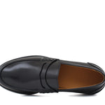 Mocassino College stile inglese in vitello spazzolato nero e fondo in cuoio 1/2 gomma 5316VCN 228 ROSSI 