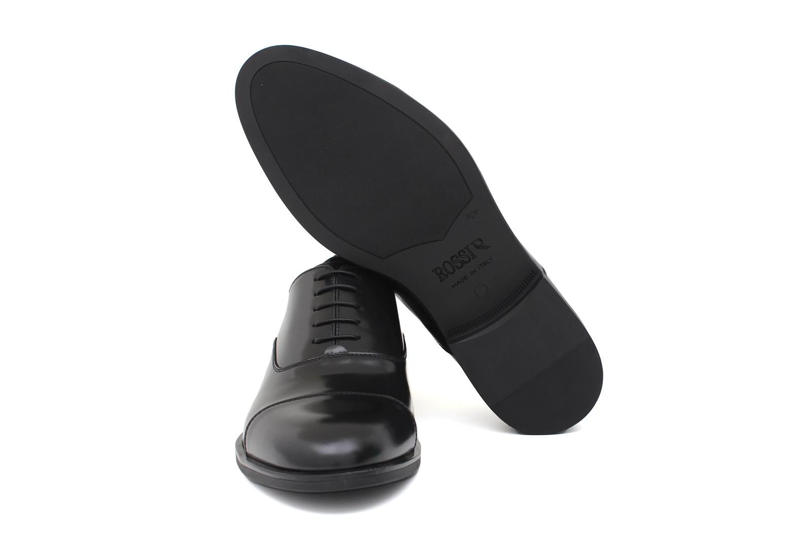 Francesina con puntalino in vitello spazzolato nero con fondo in  gomma<BR/> 300GOTNER 963 ROSSI 