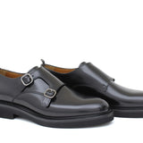 Monkstrap donna in vitello spazzolato nero con fondo in gomma leggera D219GCNE 14 ROSSI 