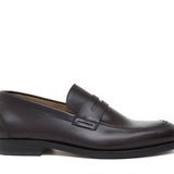 Mocassino sfoderato in vitello spazzolato bordò con fondo in cuoio antiscivolo cucito blake 7635CBOR 167 ROSSI 