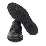 Mocassino college in vitello spazzolato testa di moro con fondo in gomma leggera 1552CALFTM 208 ROSSI 