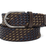 Cinta h 35 intreccio combinato in pelle e corda nel colore testa di moro, blu e camel con fibbia in nikel satinato F0311CFSPRICTB 60 ROSSI 