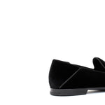 Pantofola con ricamo Rossi  in velluto nero con fondo cuoio antiscivolo 225SCDNE 216 ROSSI 