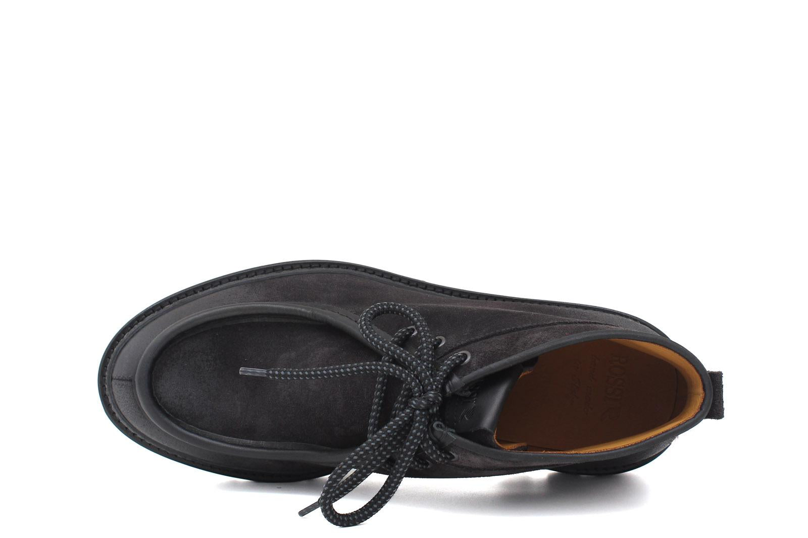 Polacchino modello ingegnere in camoscio anticato antracite con fondo roccia leggero 1253PCHSCAR 28 ROSSI 