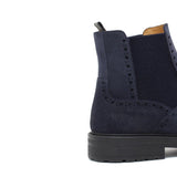 Beatles stile inglese in camoscio anticato color navy con fondo in gomma 166PCN 385 ROSSI 