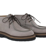 Polacchino stringato modello ingegnere in camoscio e profili in pelle color roccia con fondo in gomma leggera 1253PCHSC 120 ROSSI 