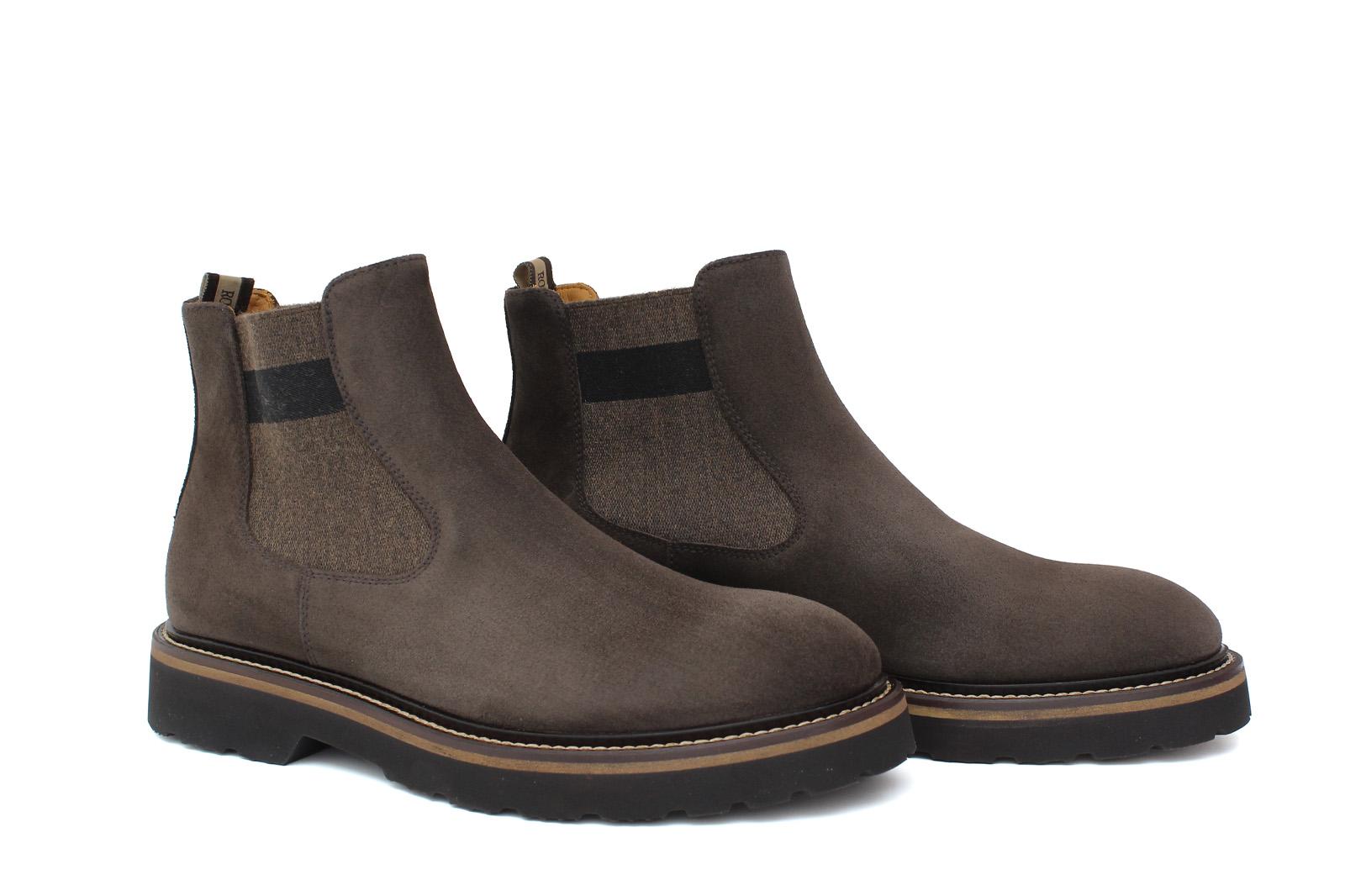 Beatles in camoscio color testa di moro e fondo in gomma leggera 9154CTPHSM 120 ROSSI 