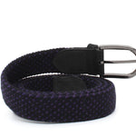Cinta elasticizzata in lana colore base nero h35 con fibbia in canna di fucile spazzolato F0311CFNASLAN 79 ROSSI 