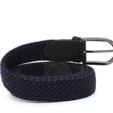 Cinta elasticizzata in lana colore base nero h35 con fibbia in canna di fucile spazzolato F0311CFNASLAN 79 ROSSI 