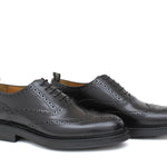 Derby donna stile inglese in vitello spazzolato nero e fondo in gomma cucito D216GCNER 24 ROSSI 