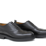 Derby donna stile inglese in vitello spazzolato nero e fondo in gomma cucito D216GCNER 24 ROSSI 