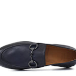 Mocassino con accessorio a sacchetto intero in vitello naturale blu sfumato con fondo cuoio antiscivolo 269DIXB 1016 ROSSI 