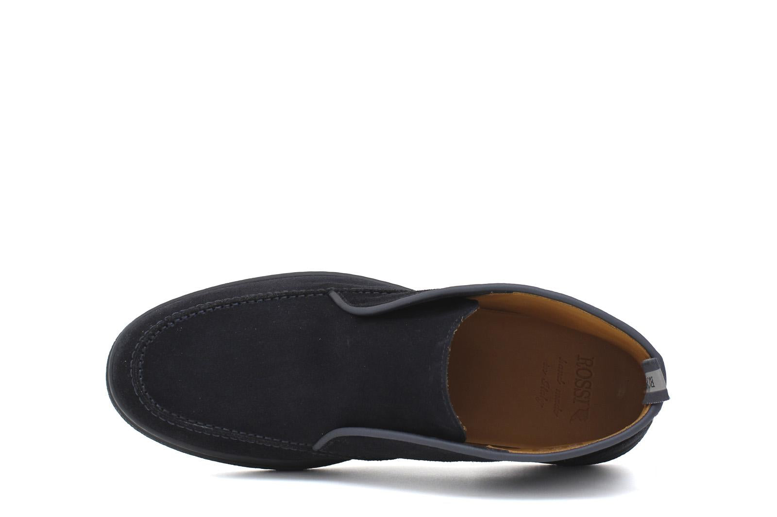 Polacchino con elastico centrale in camoscio ingrassato blu e fondo gomma leggera 1238PHSBLU 1141 ROSSI 