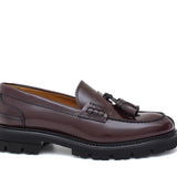 College donna stile inglese in vitello spazzolato bordò  con fondo in gomma leggera D202RCBOR 36 ROSSI 