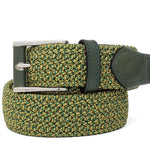Cintura intrecciata elasticizzata nel colore verde con fibbia h 35 in nikel F0438NKEVE 95 ROSSI 
