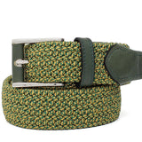 Cintura intrecciata elasticizzata nel colore verde con fibbia h 35 in nikel F0438NKEVE 95 ROSSI 