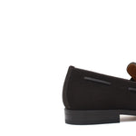 Mocassino con nappine in camoscio testa di moro e fondo cuoio antiscivolo 7393CCRIM 42 ROSSI 