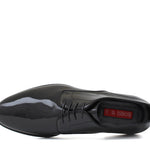 Derby in vernice nera con fondo in cuoio 7608VERNER 390 ROSSI 
