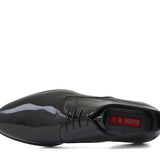 Derby in vernice nera con fondo in cuoio 7608VERNER 390 ROSSI 