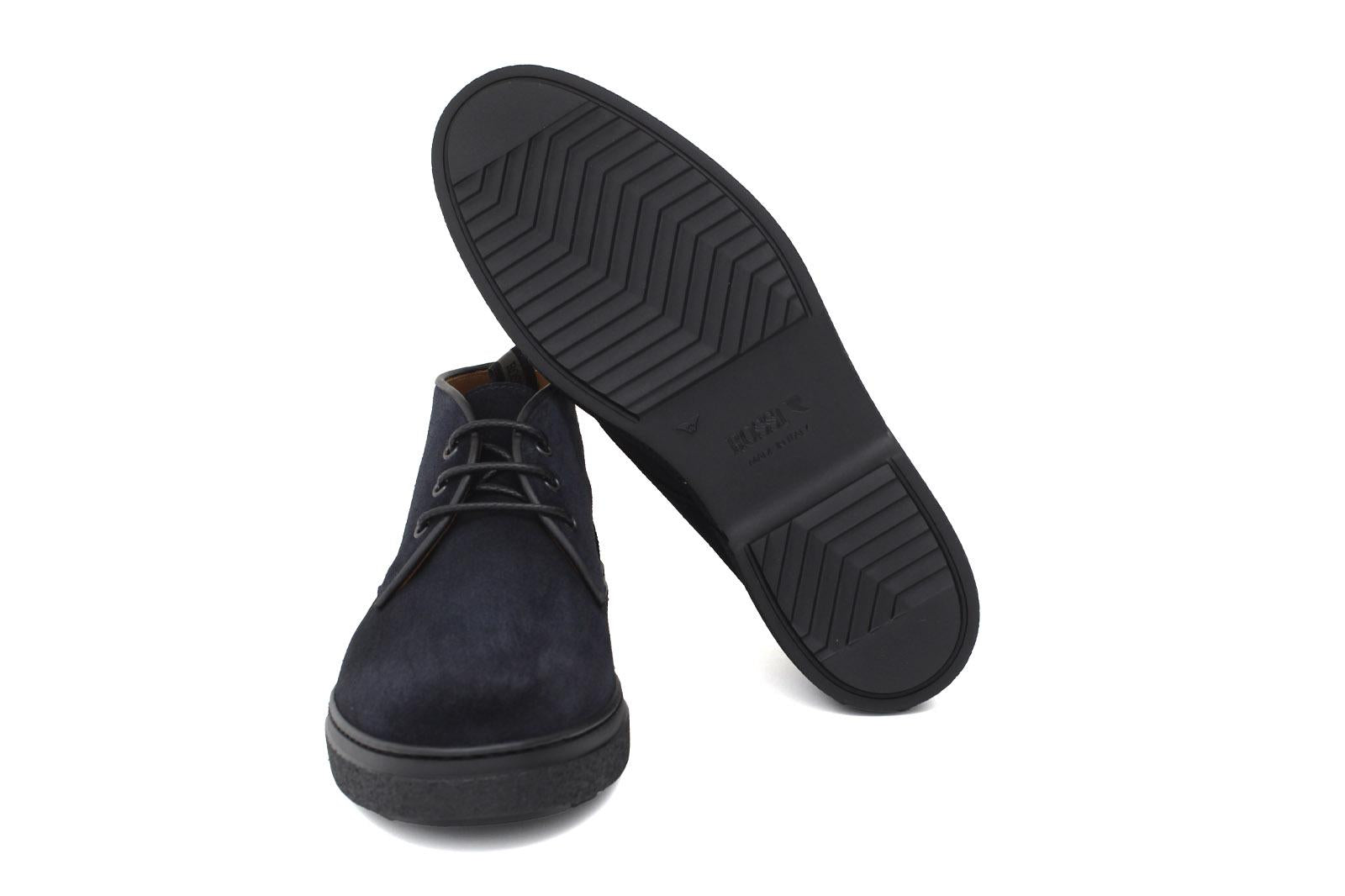 Polacchino stringato in camoscio ingrassato blu e fondo gomma leggera 1250PHSSBLU 298 ROSSI 