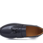 Mocassino con mappine  sportivo in vitello spazzolato blu con fondo vibram leggero 276CALB 456 ROSSI 
