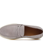 Slip on in camoscio color roccia con fondo in gomma cucita 645FLOT 70  UN ROSSI 