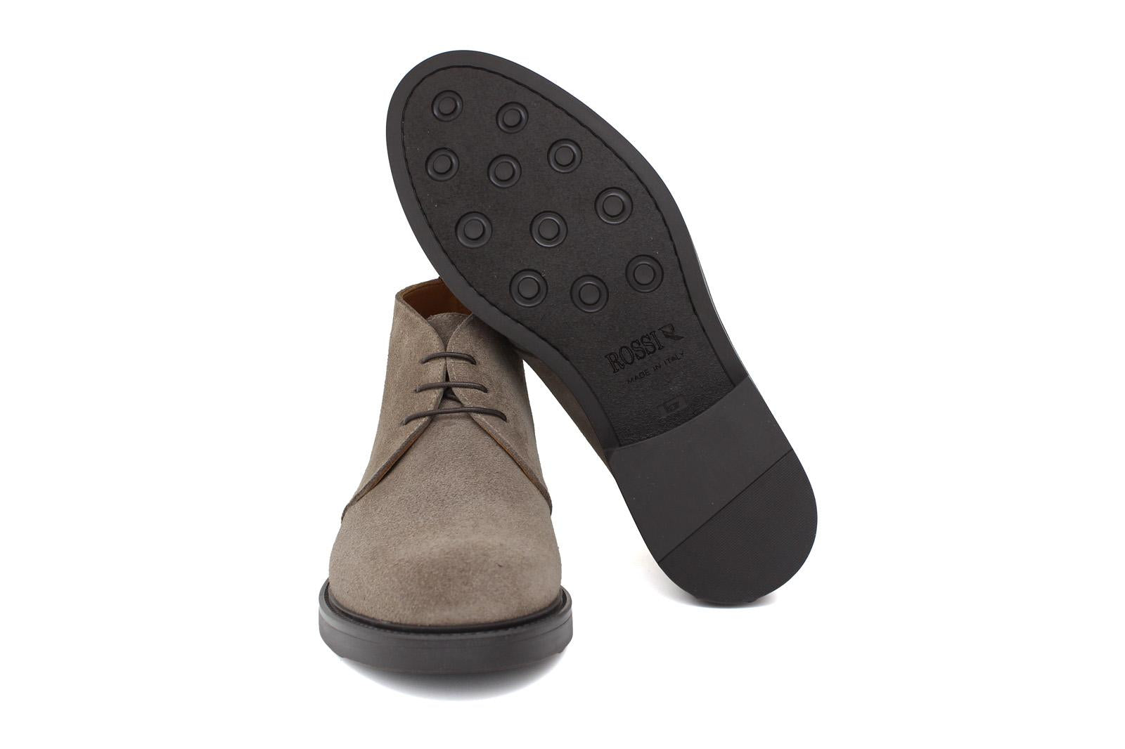 Polacchino stringato in camoscio color sabbia con fondo in gomma 084RHSBIS 150 ROSSI 