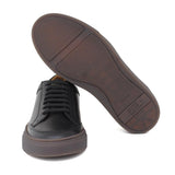 Sneakers in vitello morbido nero con fondo in gomma 643LPNE 1061 ROSSI 