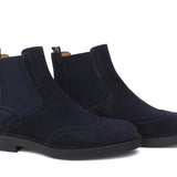 Beatles stile inglese in camoscio color blu  con fondo in gomma cucito blake 166PRHSBLU 218 ROSSI 