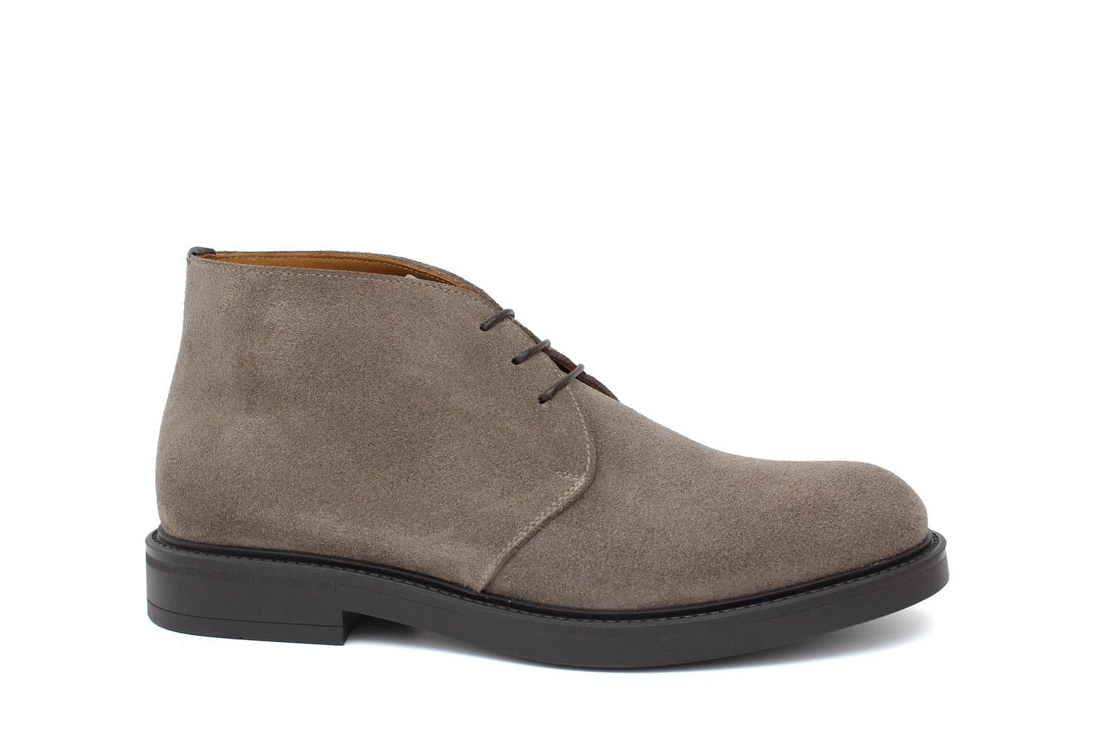 Polacchino stringato in camoscio color sabbia con fondo in gomma 084RHSBIS 150 ROSSI 