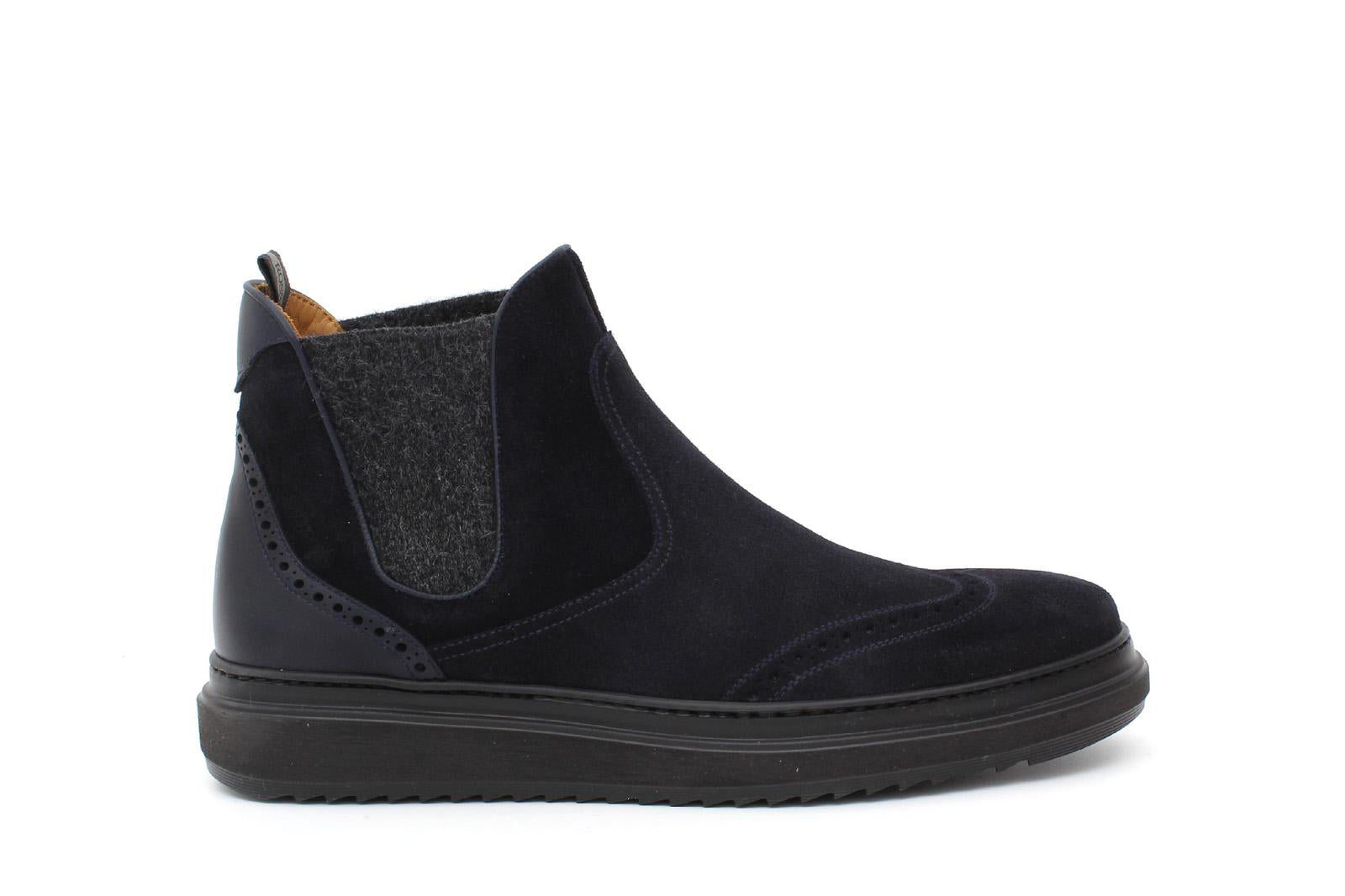 Stivaletto modello beatles in camoscio blu con fondo gomma leggero 9196PHSSBLU 77 ROSSI 