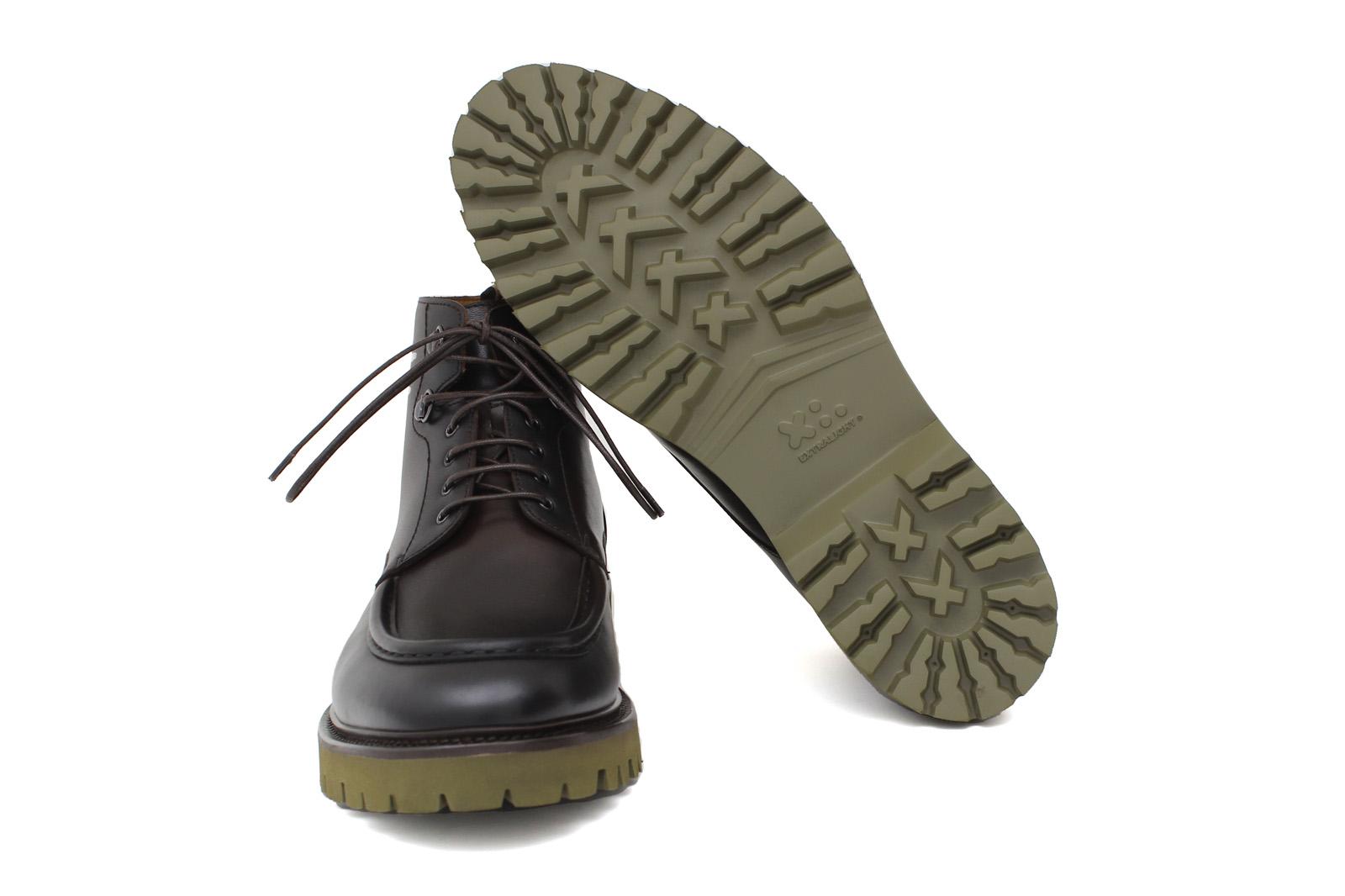 Polacchino stringato in vitello anticato testa di moro e fondo in gomma leggera 460PBTM 68 ROSSI 