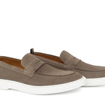 Mocassino in camoscio colore sabbia con fondo in gomma leggera<BR/> 1470FCOC 293 ROSSI 