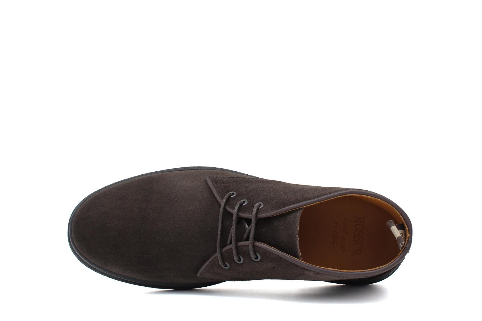 Polacchino stringato in camoscio ingrassato testa di moro e fondo gomma leggera 1250PHSMO 957 ROSSI 